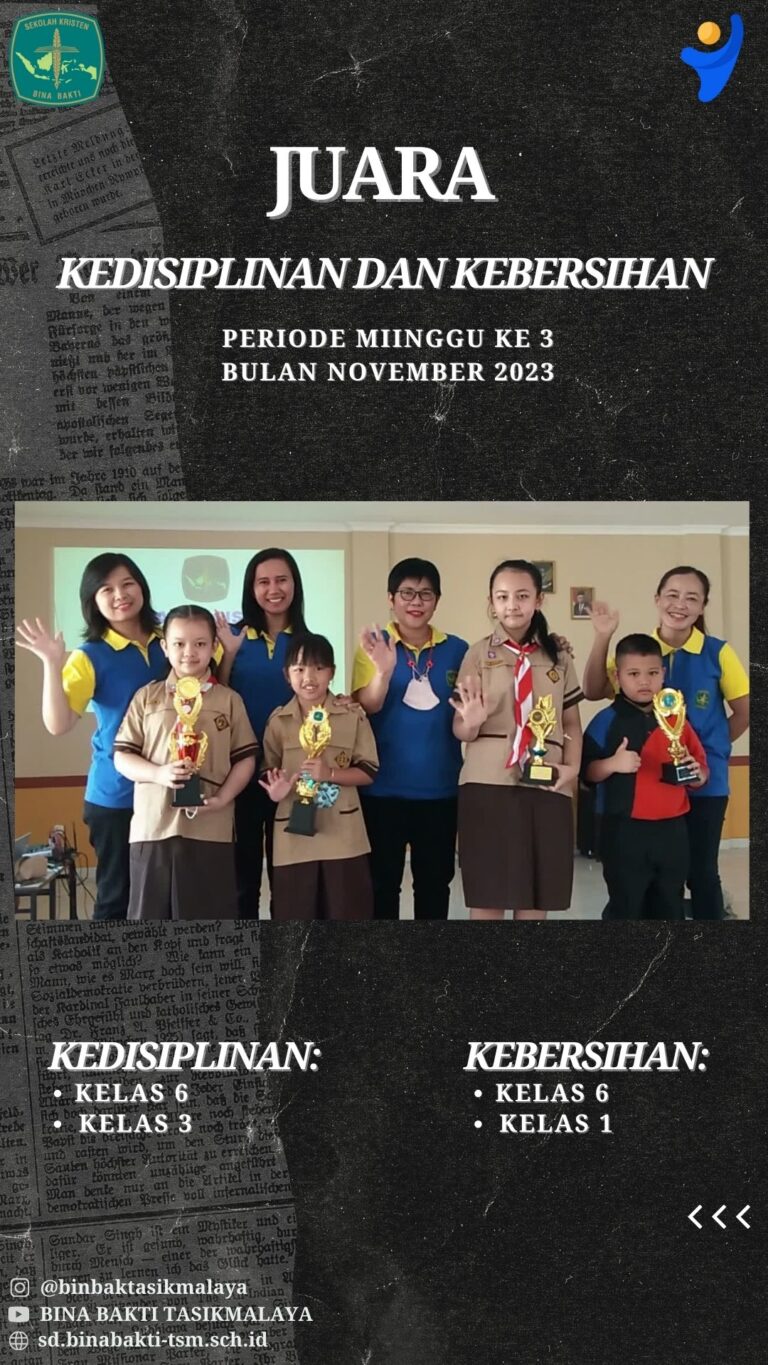 Pemenang Kedisiplinan dan Kebersihan Kelas Sekolah Dasar Kristen SDK 4 Bina Bakti Tasikmalaya